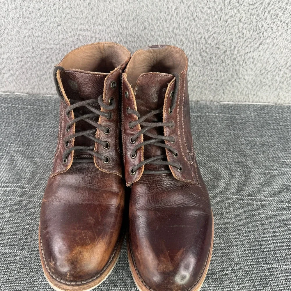 Bed Stu Bradley II Chukka Boot Mens 10 Teak Brown Leather Cobbler Ripple Sole